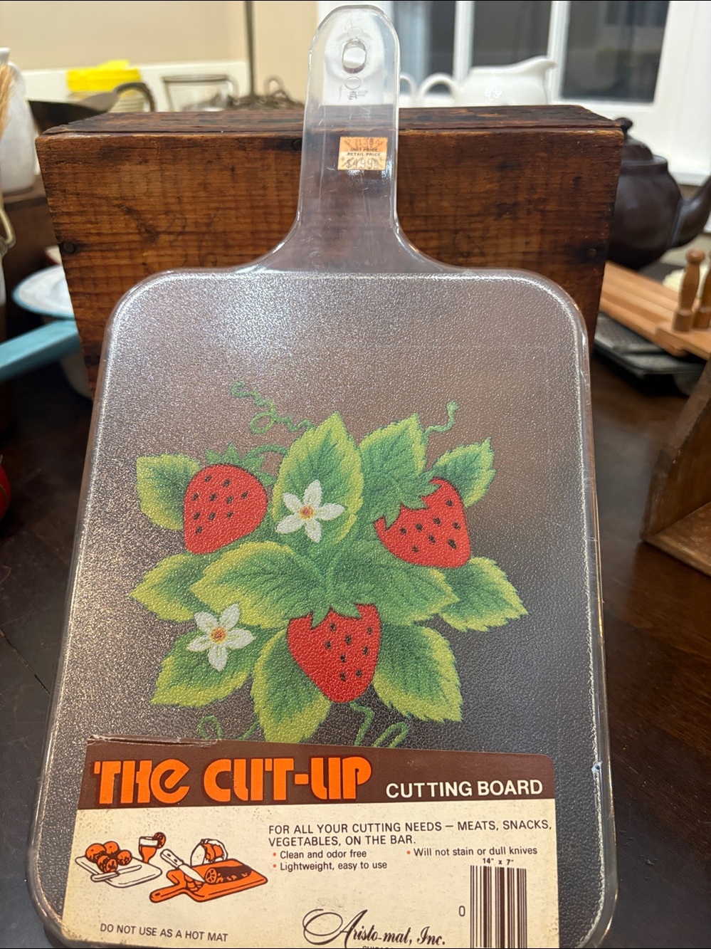 Vintage The Cut-Up Cutting Board with Strawberry Graphic